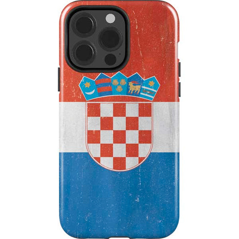 Croatia Flag Distressed iPhone 15 Pro Impact Case